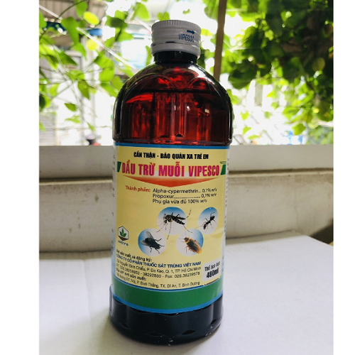 Dầu muỗi vipesco (dạng không vòi) - 480ml (thùng 30)